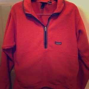Large Patagonia Synchilla 1/4 zip Red/Orange